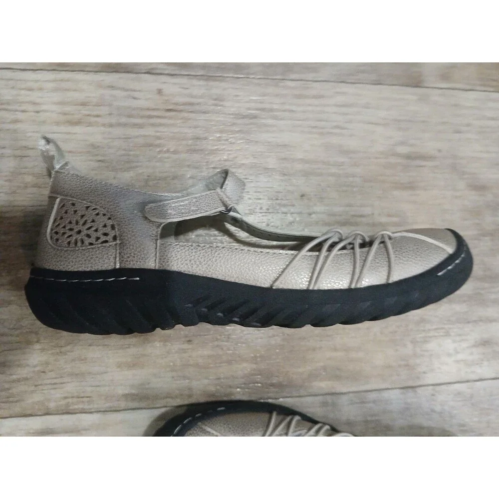 JBU by Jambu Women’s Gray Sahara Mary Jane Slip On Perforated Shoes - Size 8 M